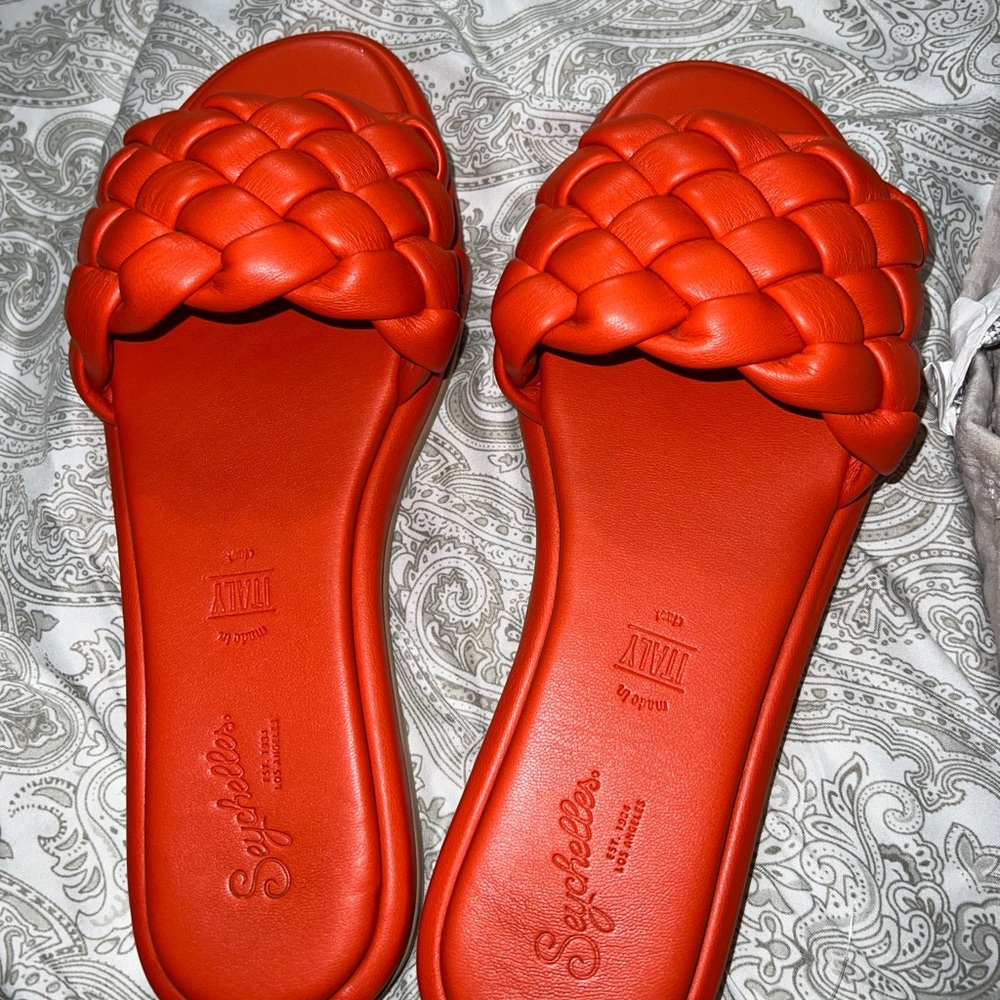Seychelle Orange Slide Sandals